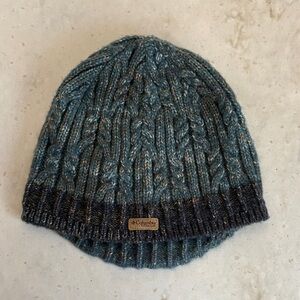 Women’s Columbia Teal and Gray Cable Knit Beanie